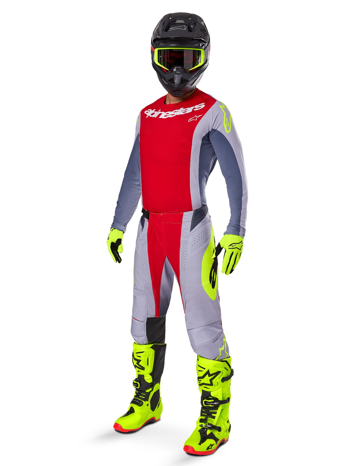 Kalhoty Alpinestars Techstar Melt červená/šedá