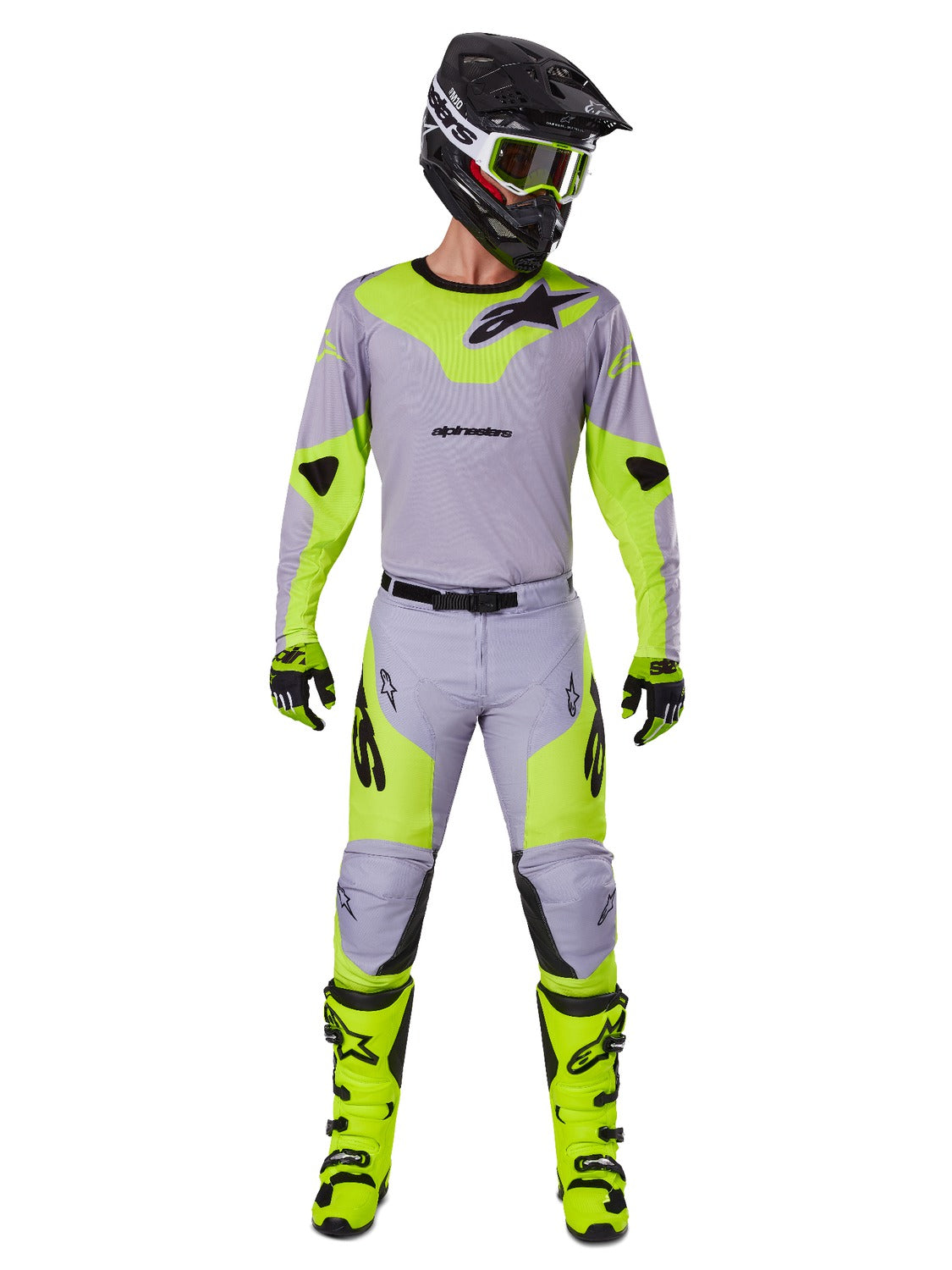 Kalhoty Alpinestars Racer Veil šedá/žlutá fluo