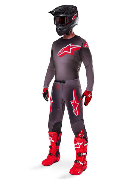 Kalhoty Alpinestars Supertech Lipan kouřová červená