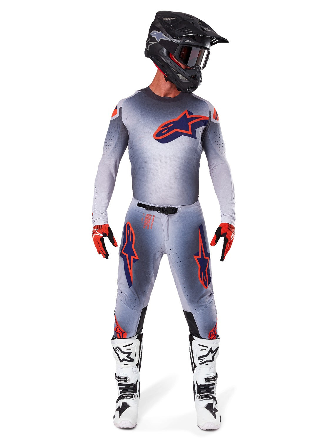 Kalhoty Alpinestars Supertech Lipan šedá/oranžová fluo