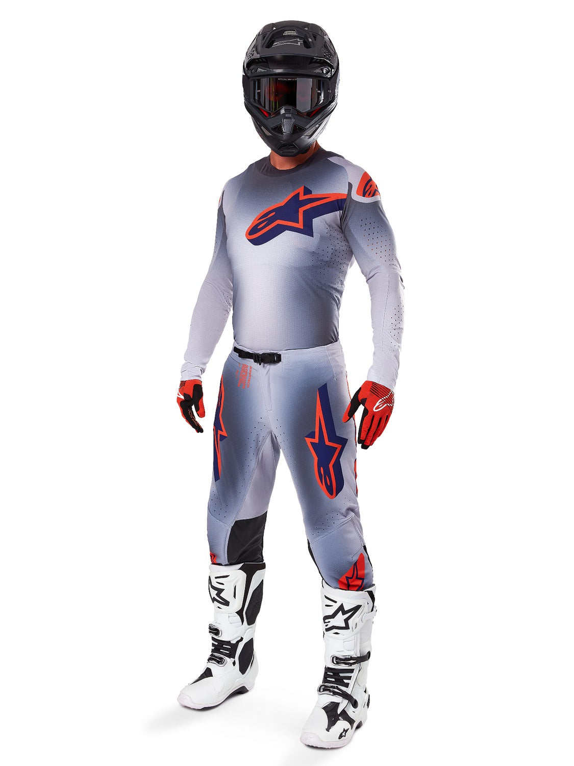 Kalhoty Alpinestars Supertech Lipan šedá/oranžová fluo