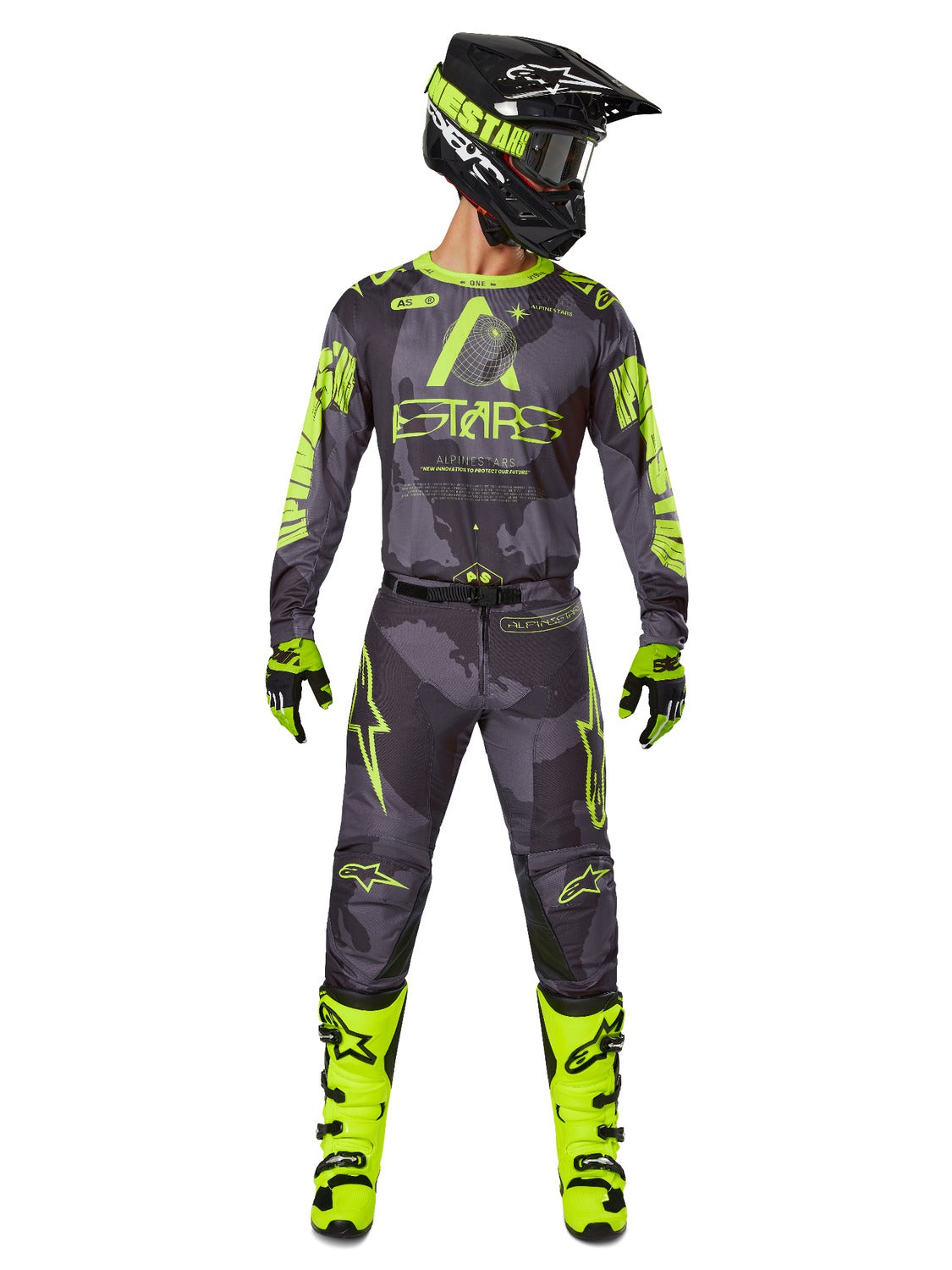 Kalhoty Alpinestars Racer Hollow tmavá camo/žlutá fluo