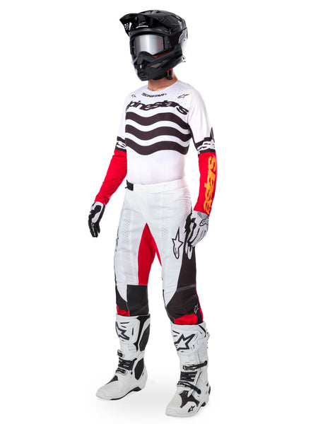 Kalhoty Alpinestars Techstar limitovaná edice Deep černá/bílá/červená fluo/oranžová