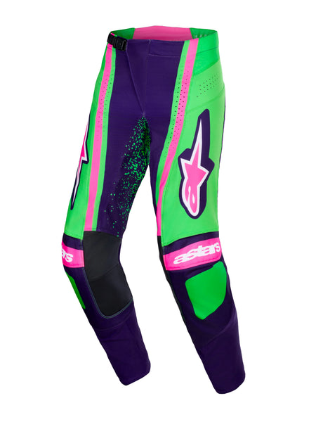 Kalhoty Alpinestars Techstar Nomur tmavě fialová/zelená/růžová fluo