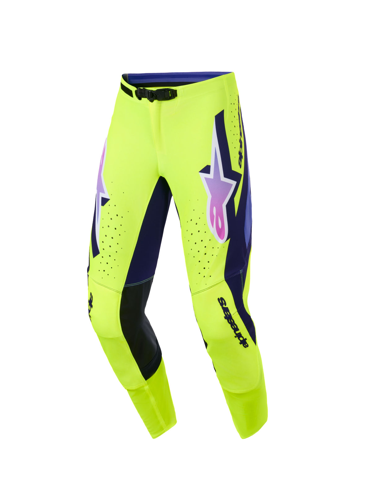 Kalhoty Alpinestars Supertech Vista žlutá fluo/fialová/černá