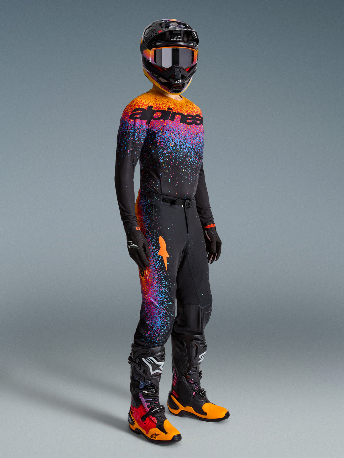 Kalhoty Alpinestars Supertech limitovaná edice Black Hole černá/multicolor