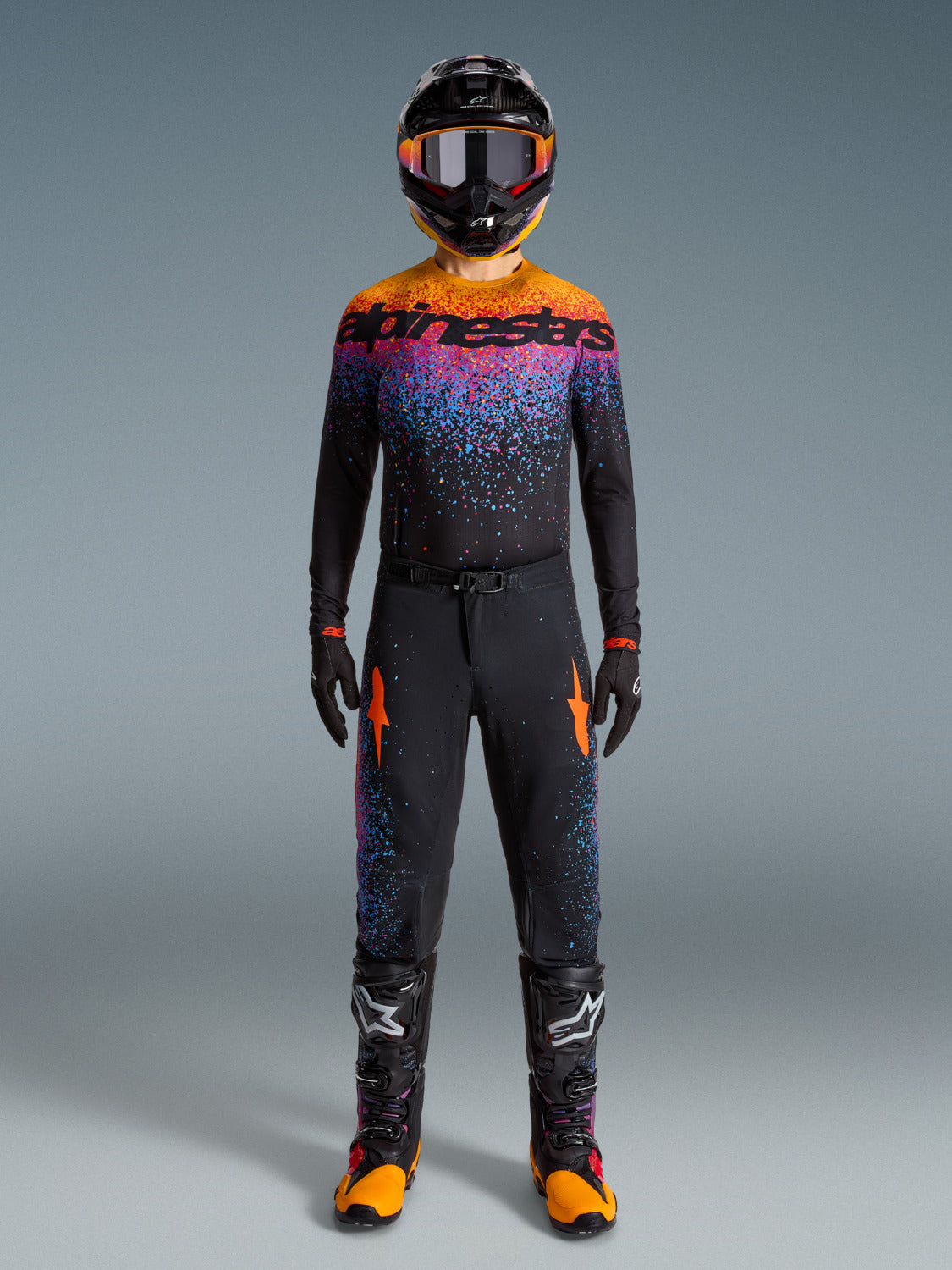 Kalhoty Alpinestars Supertech limitovaná edice Black Hole černá/multicolor