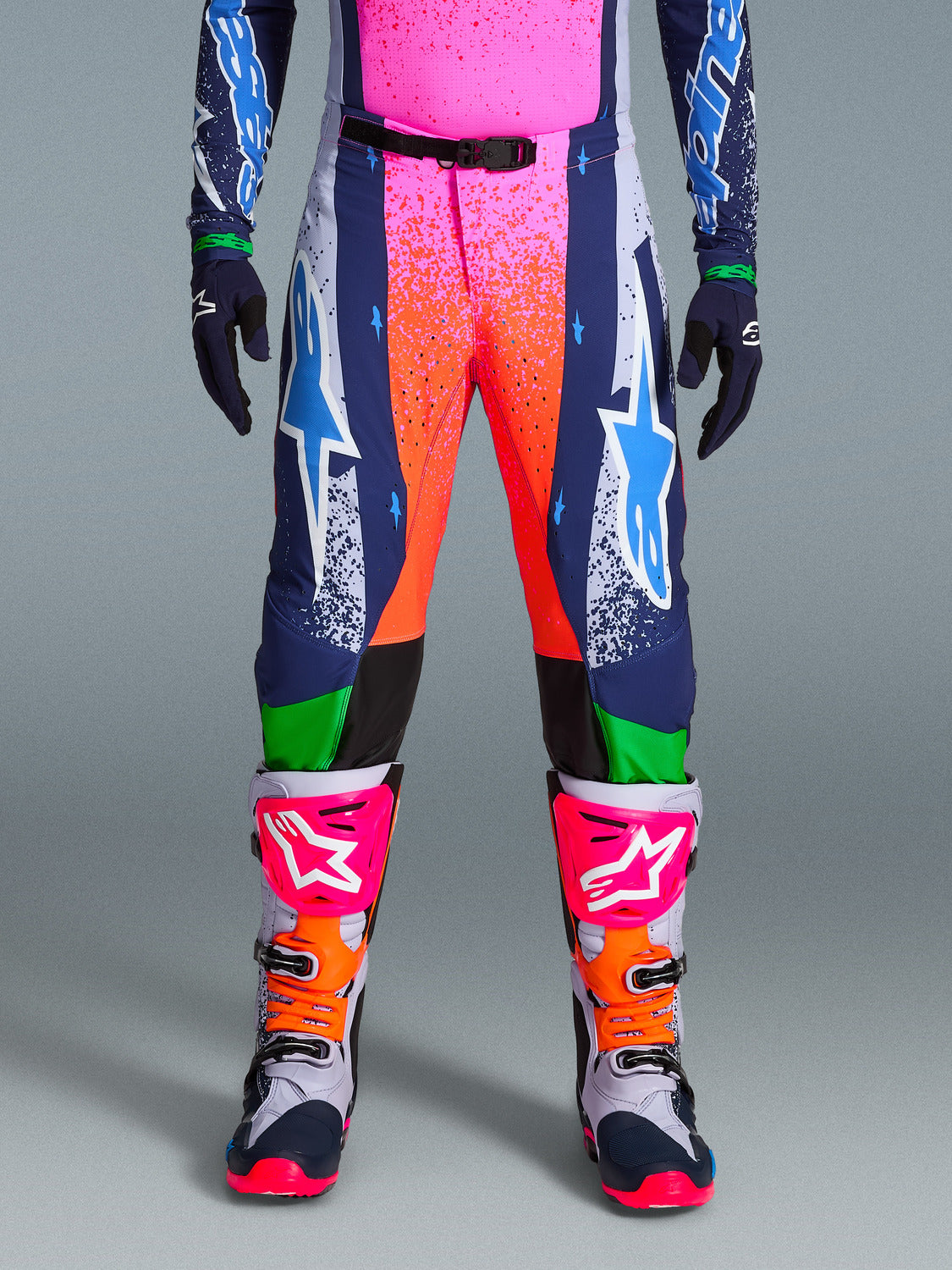 Kalhoty Alpinestars Supertech limitovaná edice Records šedá/multicolor