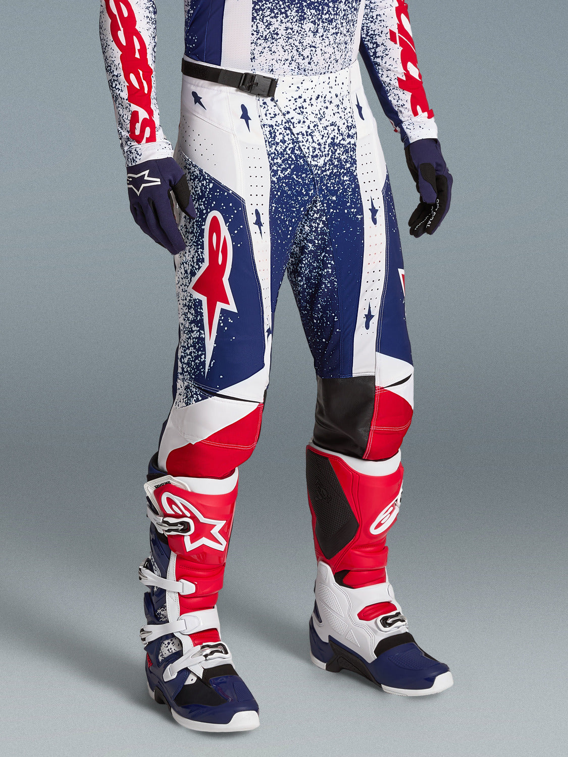 Kalhoty Alpinestars Techstar limitovaná edice Unity červená/bílá/modrá
