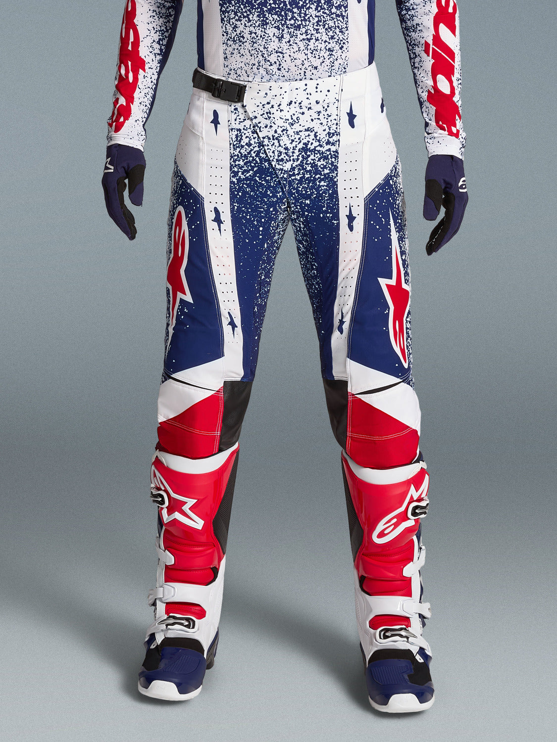 Kalhoty Alpinestars Techstar limitovaná edice Unity červená/bílá/modrá