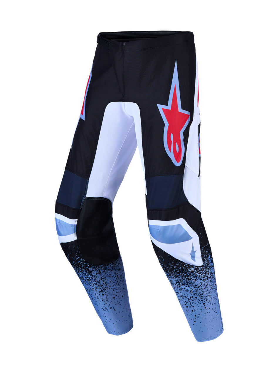 Kalhoty Alpinestars Fluid Drag černá/bílá/světle modrá/červená fluo