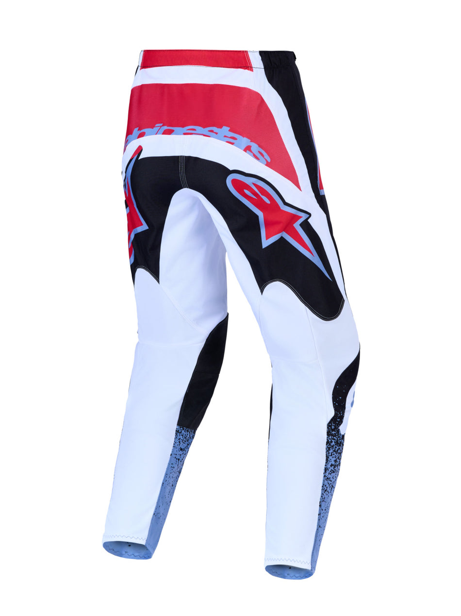 Kalhoty Alpinestars Fluid Drag černá/bílá/světle modrá/červená fluo