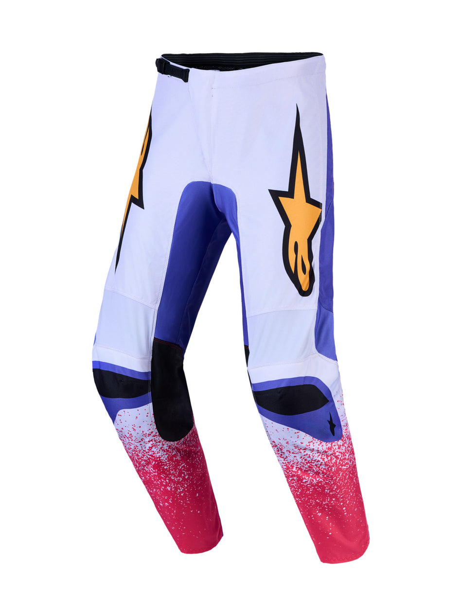 Kalhoty Alpinestars Fluid Drag světle šedá/fialová/zlatá