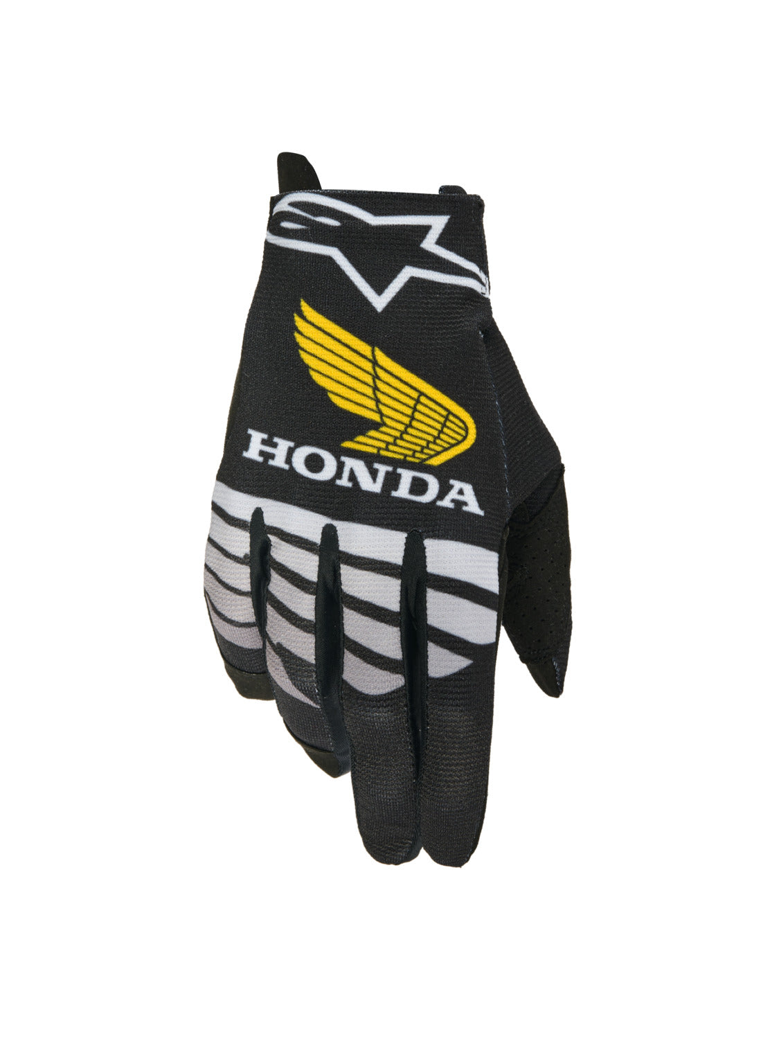 Rukavice Alpinestars Radar Honda černá/šedá/žlutá