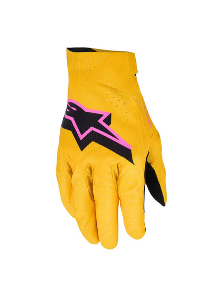 Rukavice Alpinestars Supertech MX zlatá/černá/růžová fluo