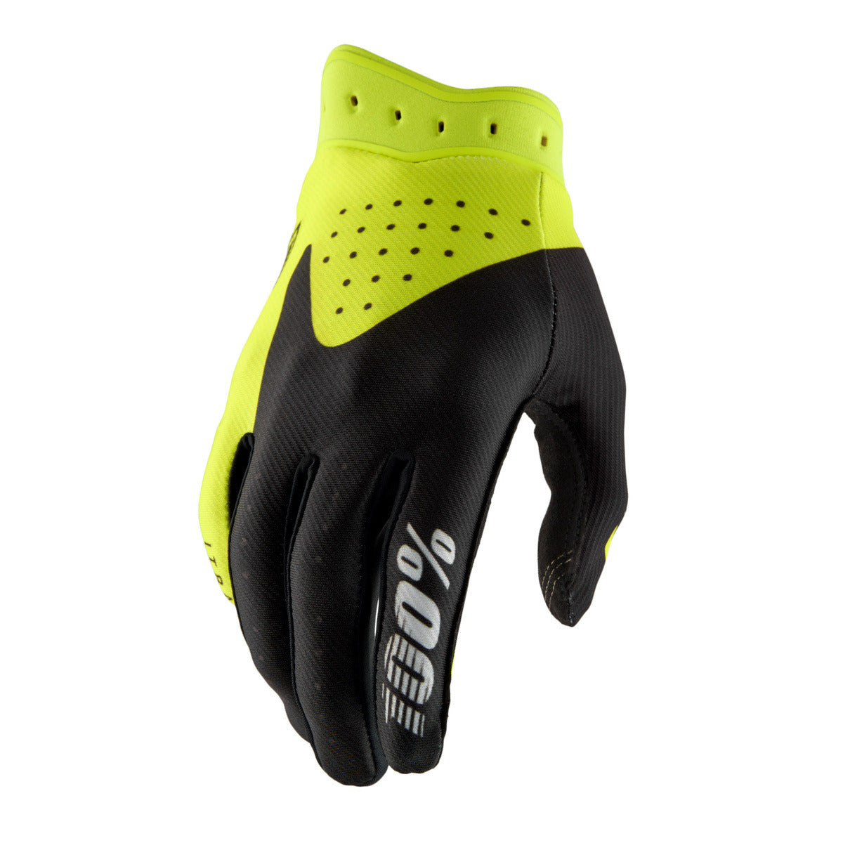 Rukavice 100% Itrack černá/fluo žlutá