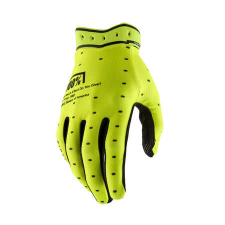 Rukavice 100% Ridefit fluo žlutá