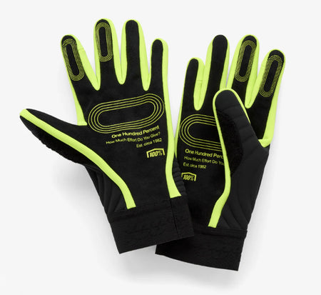 Rukavice 100% Brisker Extreme fluo žlutá/černá