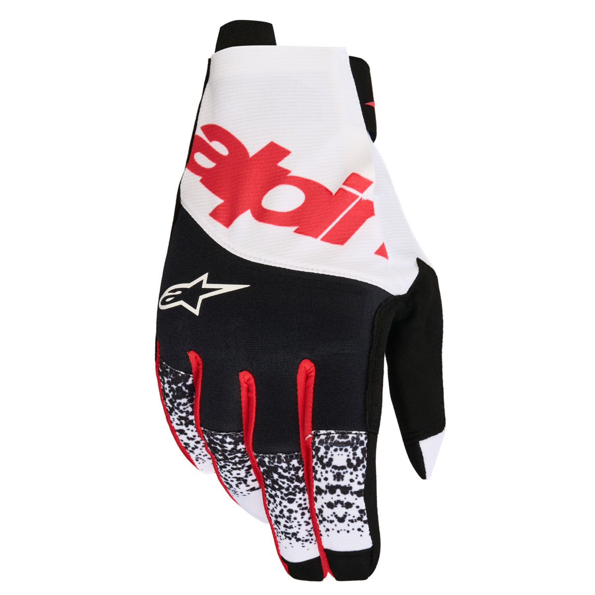 Rukavice Alpinestars Techstar černá/bílá/červená fluo