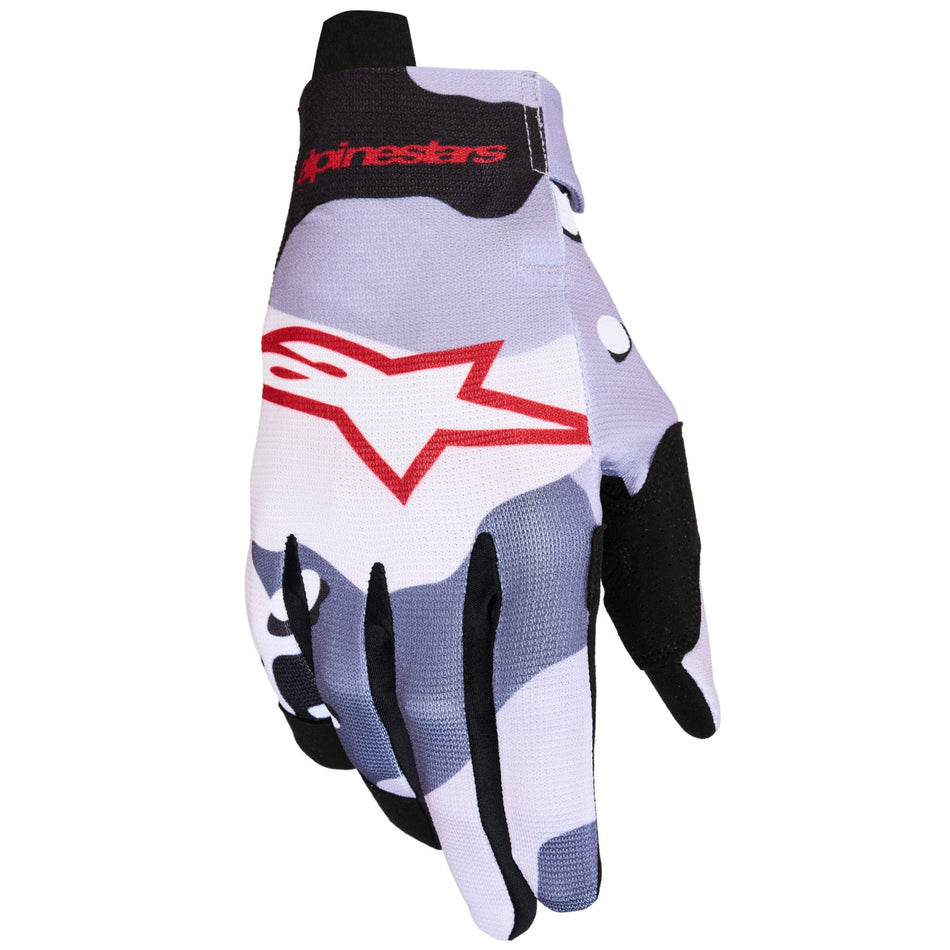 Rukavice Alpinestars Radar šedá/světle šeříková/červená/černá