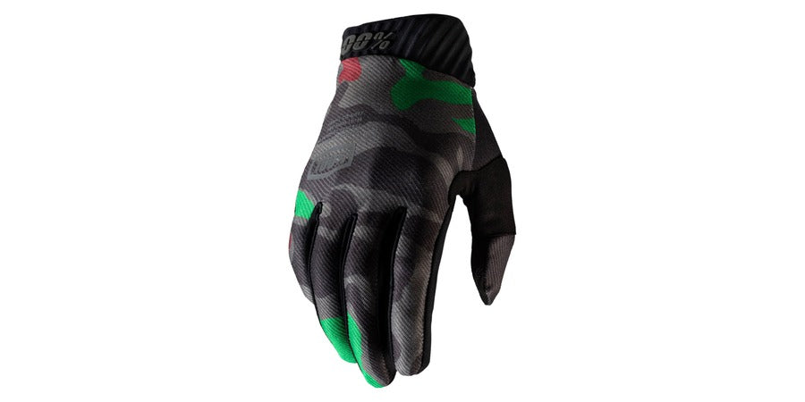 Rukavice 100% Ridefit army zelená/černá