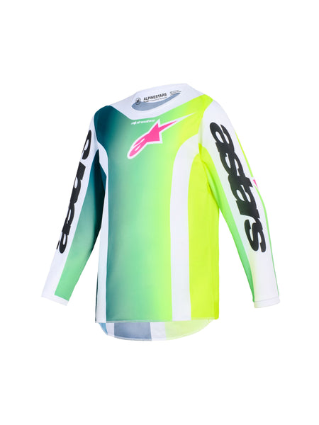 Dětská dres Alpinestars Fluid Portl Youth zelená/bílá/černá