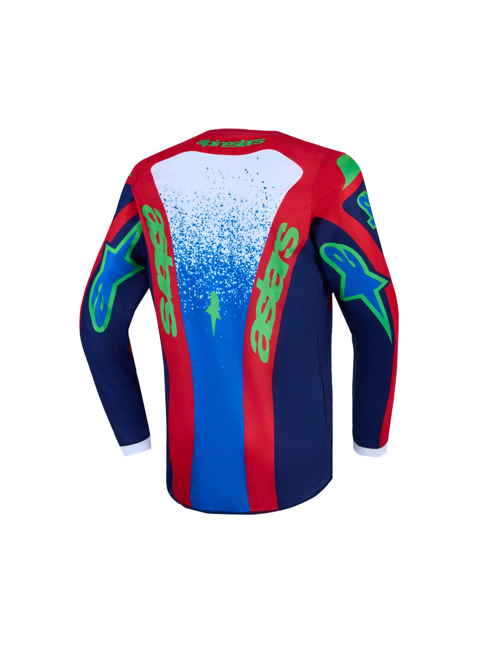 Dětská dres Alpinestars Fluid Drag Youth tmavě modrá/červená/zelená/bílá