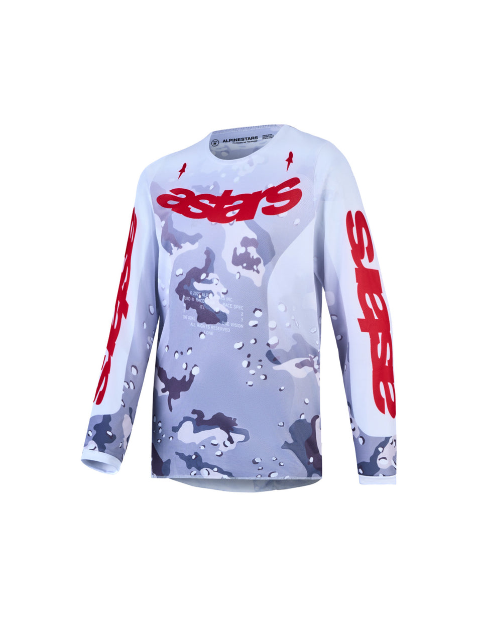 Dětská dres Alpinestars Fluid Lone Youth šedá camo/bílá/červená