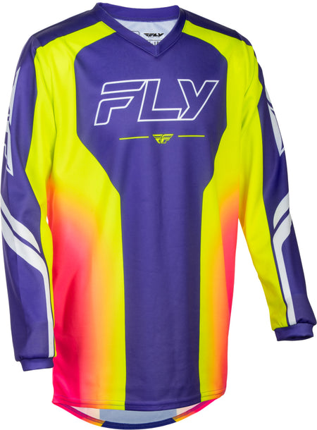 Dětská dres Fly Racing F-16 Raze fialová/červená/žlutá