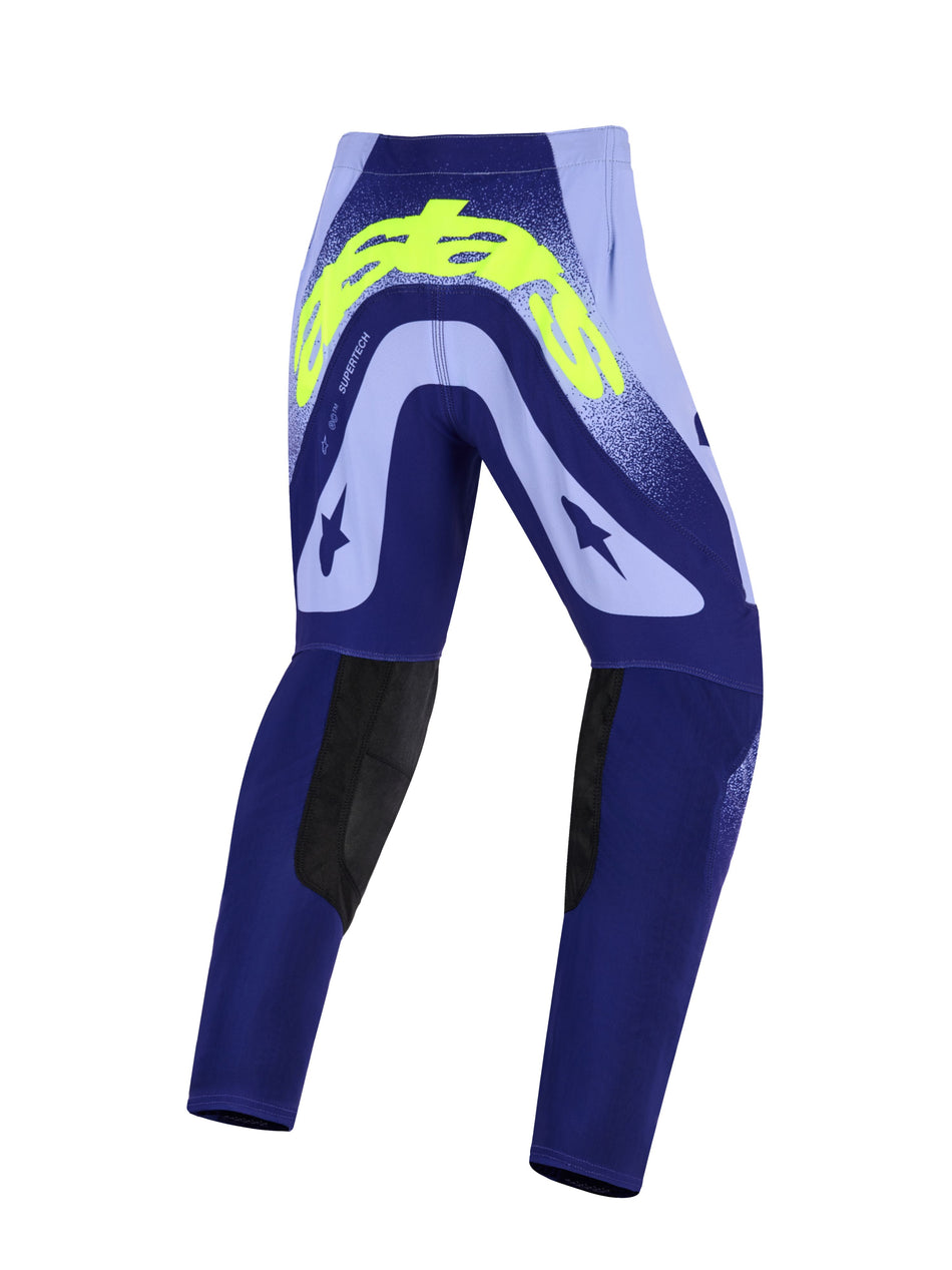 Dětské kalhoty Alpinestars Supertech Scenz Youth fialová/žlutá fluo