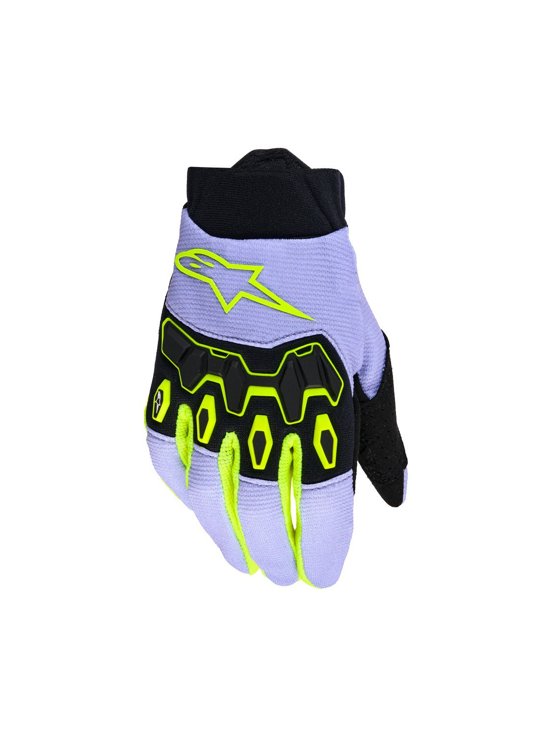 Dětské rukavice Alpinestars Full Bore V2 Youth/kids fialová/žlutá fluo