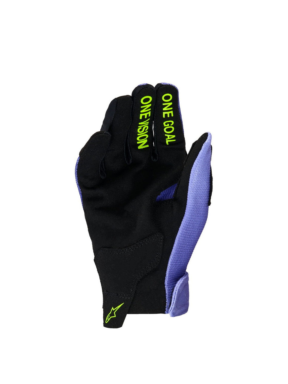 Dětské rukavice Alpinestars Radar Youth fialová/žlutá fluo