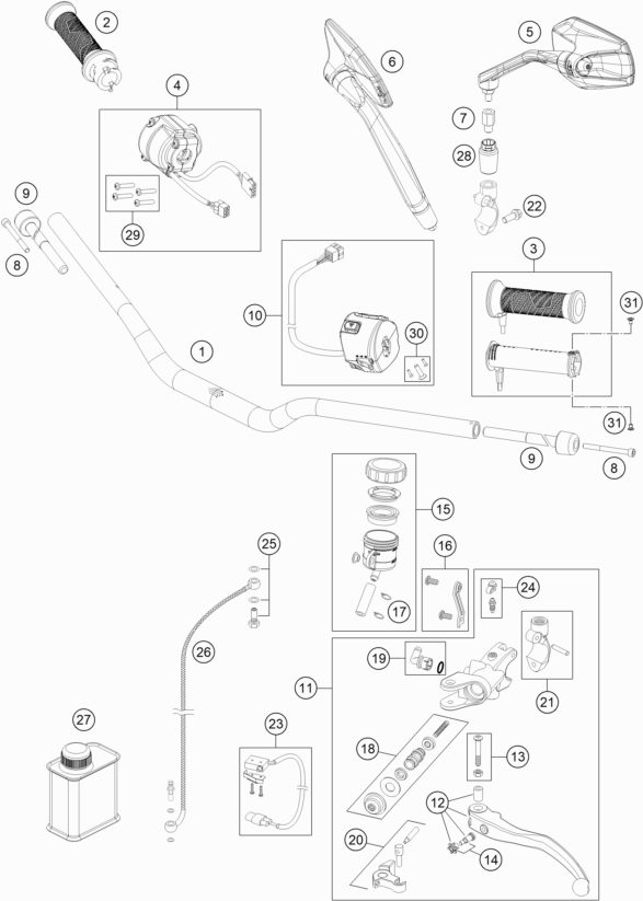 Náhled schématu HANDLEBAR, CONTROLS