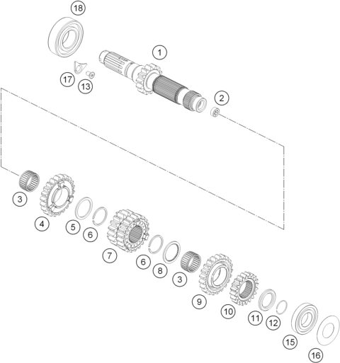 Náhled schématu TRANSMISSION I - MAIN SHAFT