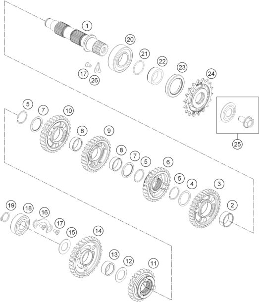 Náhled schématu TRANSMISSION II - COUNTERSHAFT