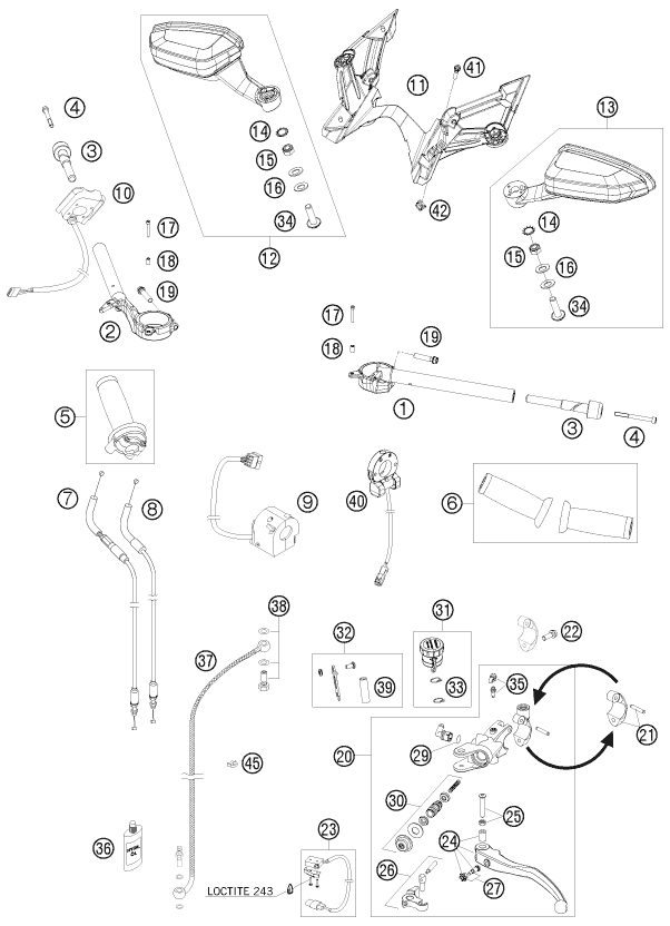 Náhled schématu HANDLEBAR, CONTROLS