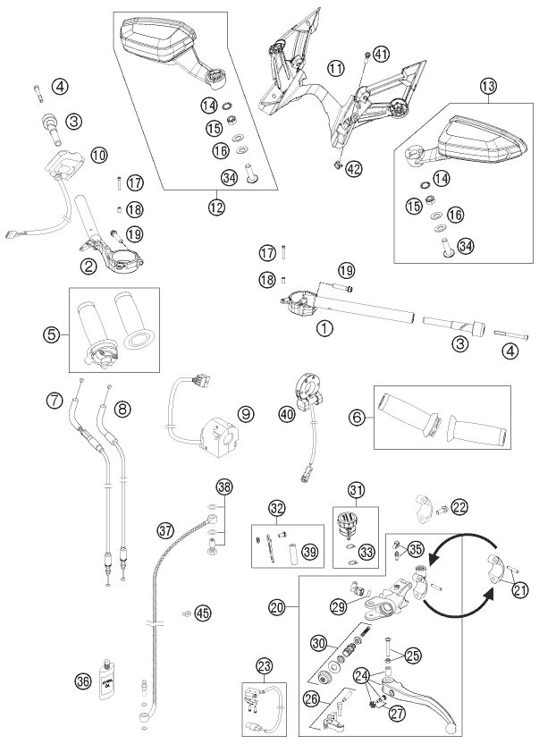 Náhled schématu HANDLEBAR, CONTROLS