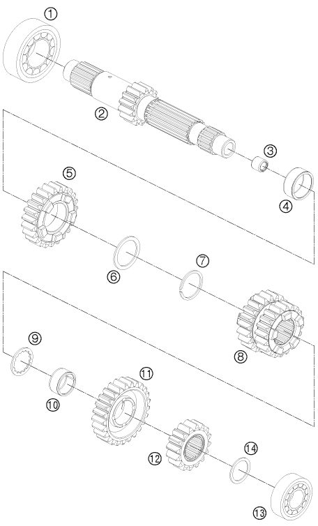 Náhled schématu TRANSMISSION I - MAIN SHAFT