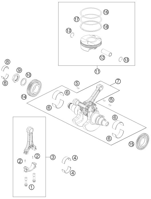 Náhled schématu CRANKSHAFT, PISTON