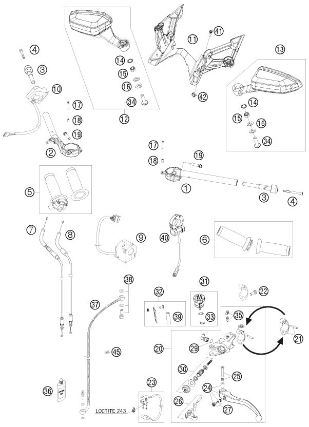 Náhled schématu HANDLEBAR, CONTROLS