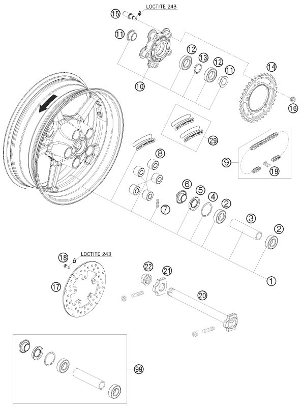 Náhled schématu REAR WHEEL