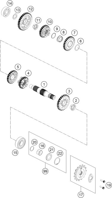 Náhled schématu TRANSMISSION II - COUNTERSHAFT