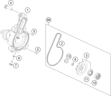 Náhled schématu WATER PUMP