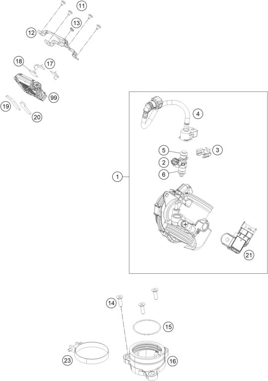 Náhled schématu THROTTLE BODY