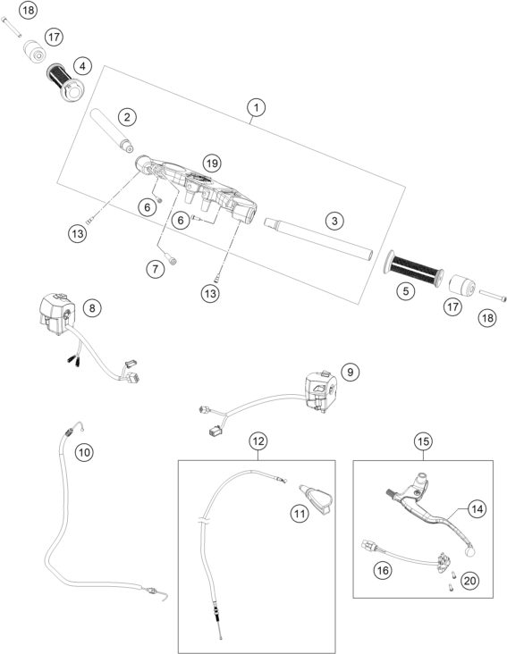 Náhled schématu HANDLEBAR, CONTROLS