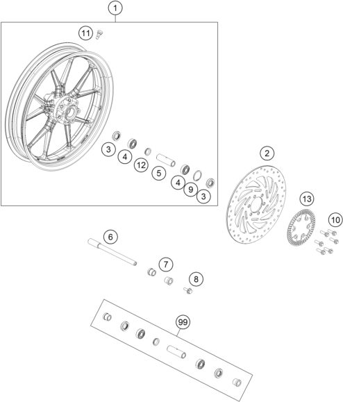 Náhled schématu FRONT WHEEL
