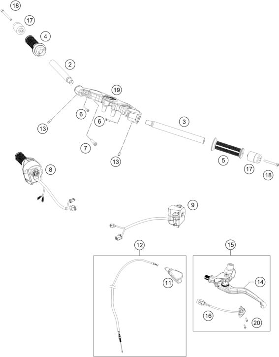 Náhled schématu HANDLEBAR, CONTROLS
