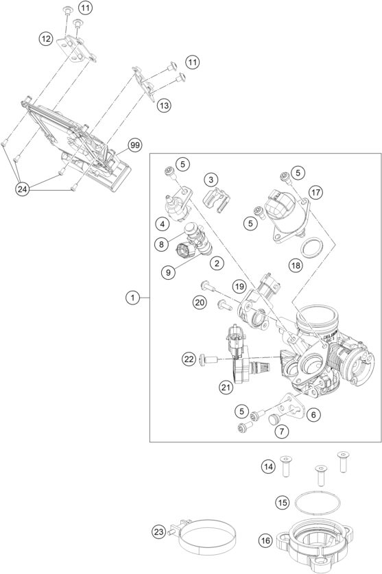 Náhled schématu THROTTLE BODY