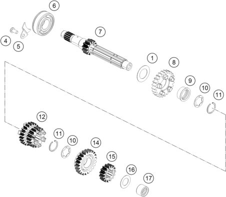 Náhled schématu TRANSMISSION I - MAIN SHAFT