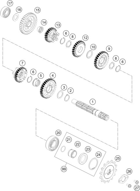 Náhled schématu TRANSMISSION II - COUNTERSHAFT
